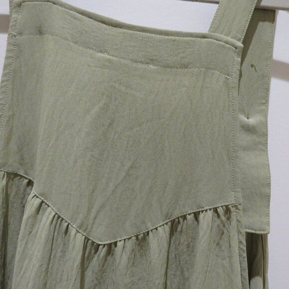 ODDI LOS ANGELES Everlee Apron Pinafore Tiered Maxi Dress in Sage Green 2XL NWT - Picture 12 of 14